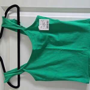 Vibrant Green Fitted Crop Camisole